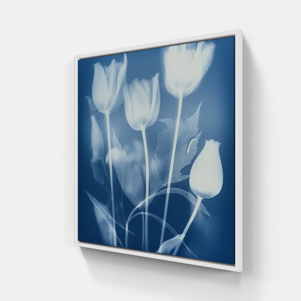 Captivating Cyanotype Essence-Canvas-artwall-20x20 cm-White-Artwall