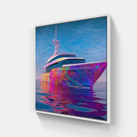 Nautical Twilight Elegant Yacht-Canvas-artwall-20x20 cm-White-Artwall