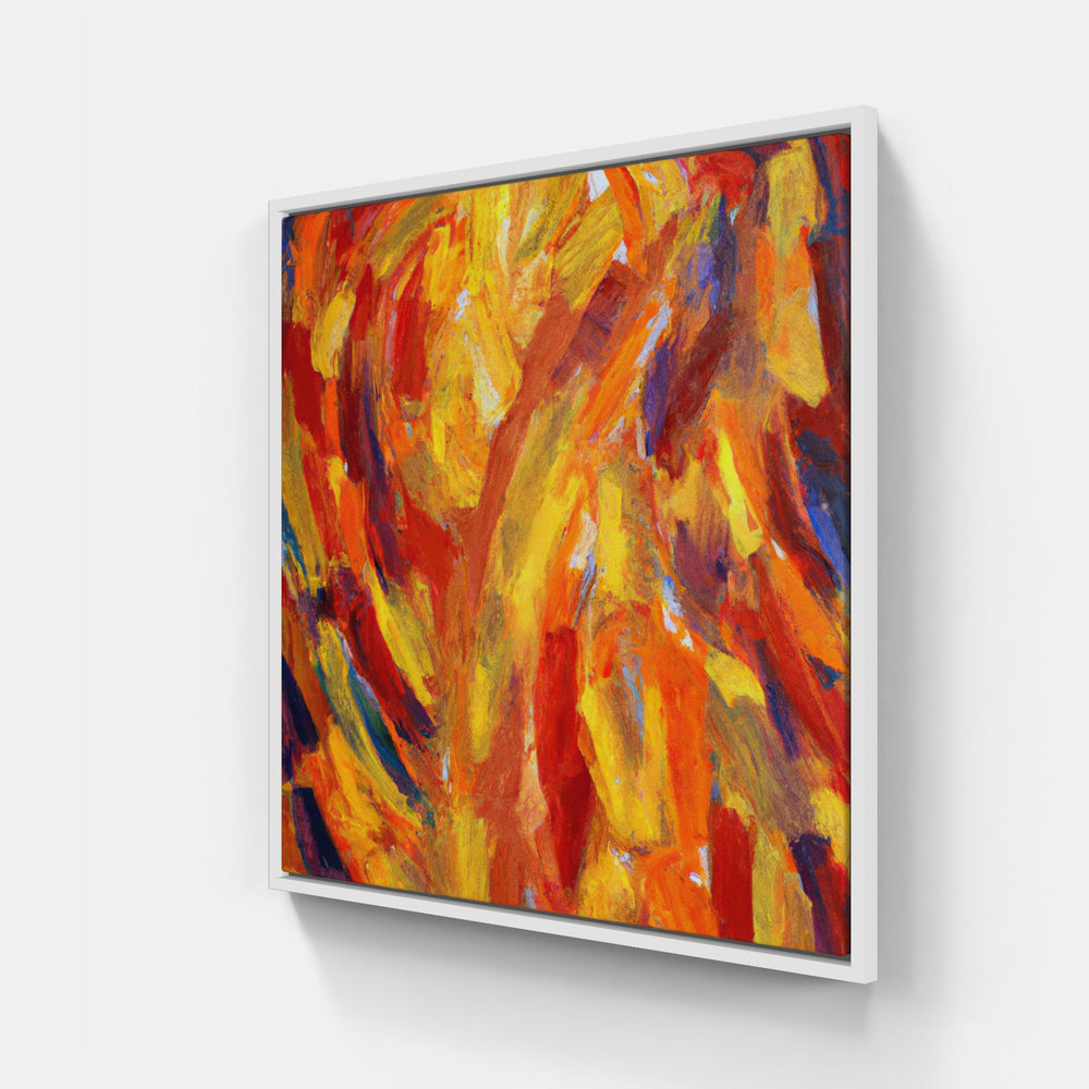 Orange time flies-Canvas-artwall-20x20 cm-White-Artwall