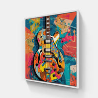 Vibrant Guitar Harmony-Canvas-artwall-20x20 cm-White-Artwall