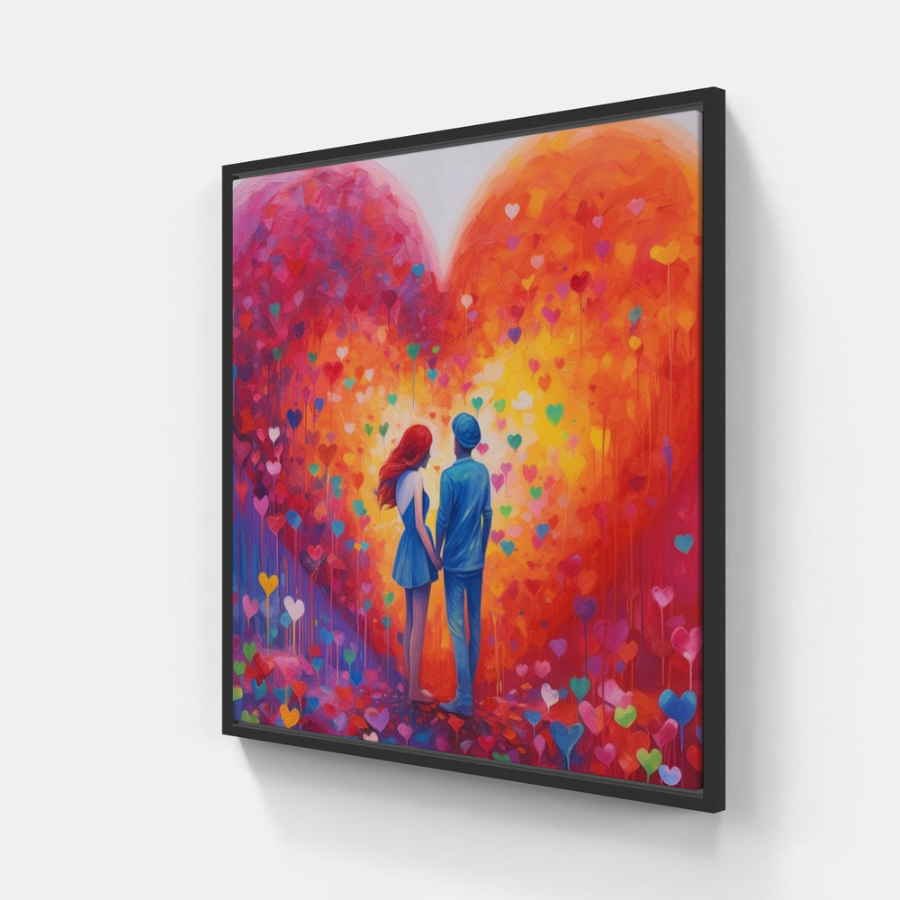 Heart's Endless Devotion-Canvas-artwall-20x20 cm-Black-Artwall