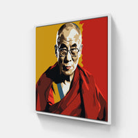 Dalai Lama pop fight-Canvas-artwall-20x20 cm-White-Artwall
