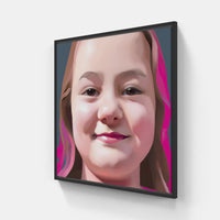 Pink sang joyfully-Canvas-artwall-20x20 cm-Black-Artwall