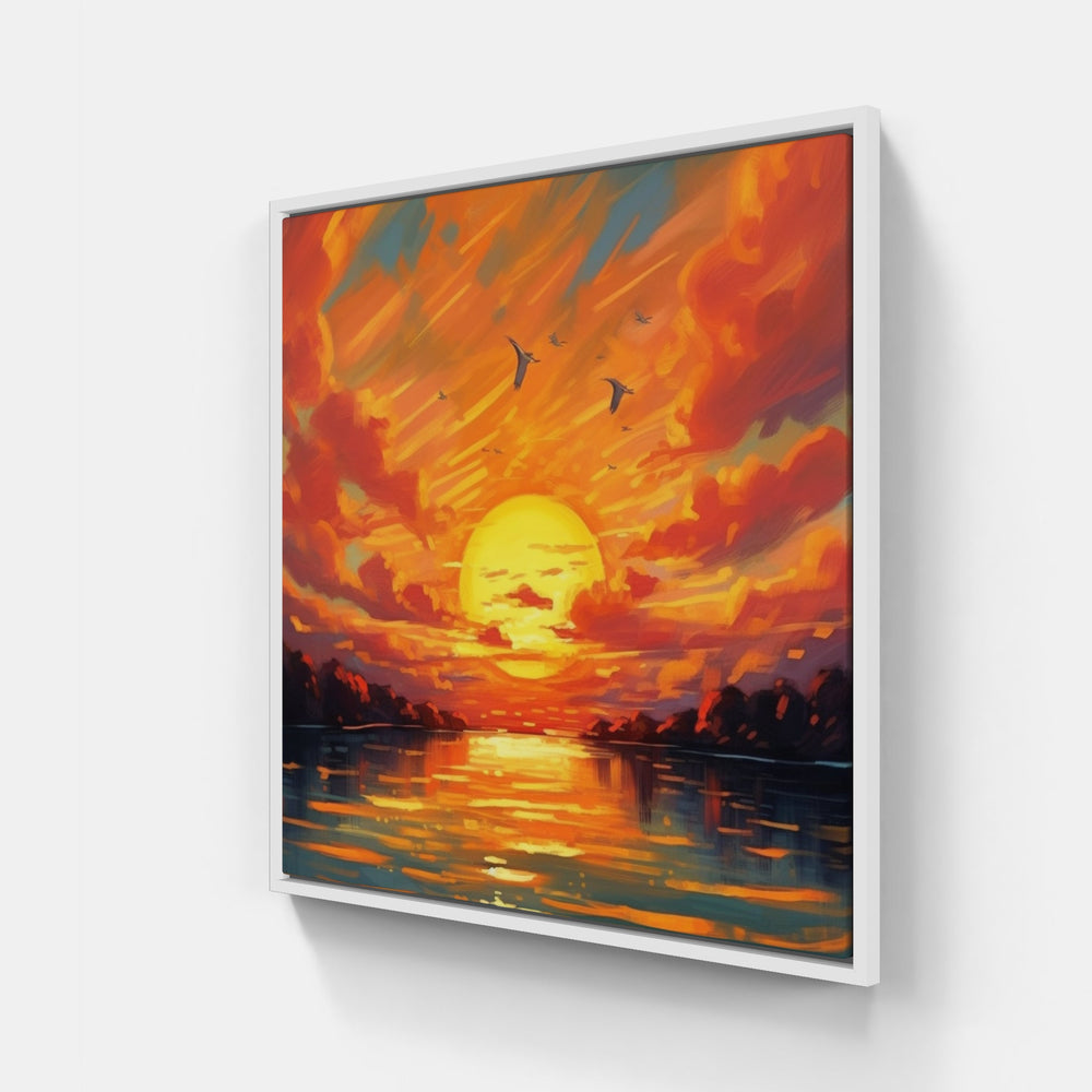 Serene Sunset Escapade-Canvas-artwall-20x20 cm-White-Artwall