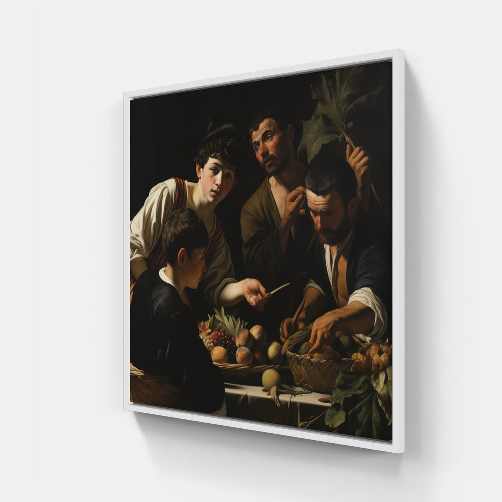 Caravaggio's Enigmatic Vision-Canvas-artwall-20x20 cm-White-Artwall