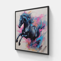 Loyal Horse Companion-Canvas-artwall-20x20 cm-Black-Artwall