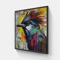 bird sings song-Canvas-artwall-20x20 cm-Black-Artwall