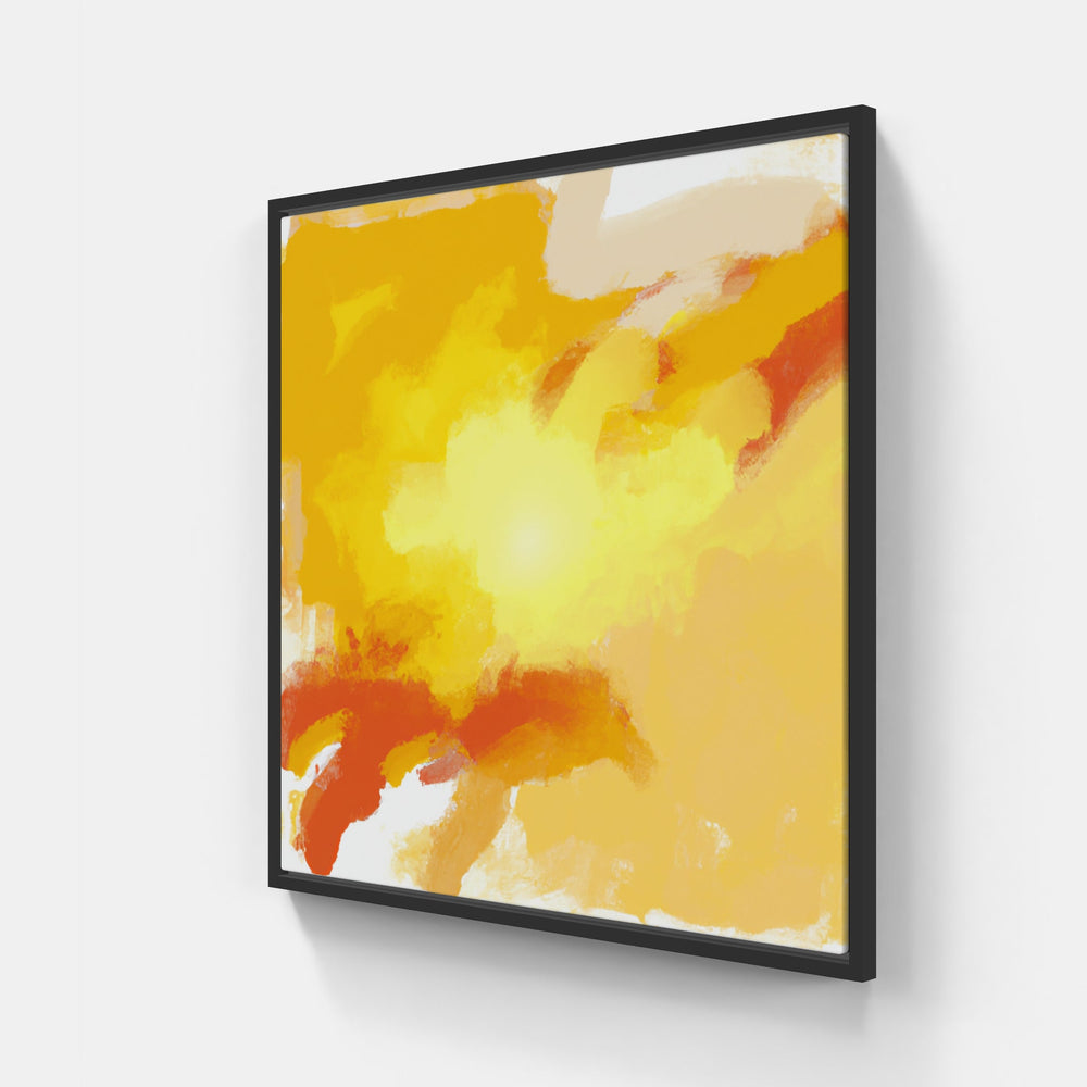 Yellow sunset glow-Canvas-artwall-20x20 cm-Black-Artwall