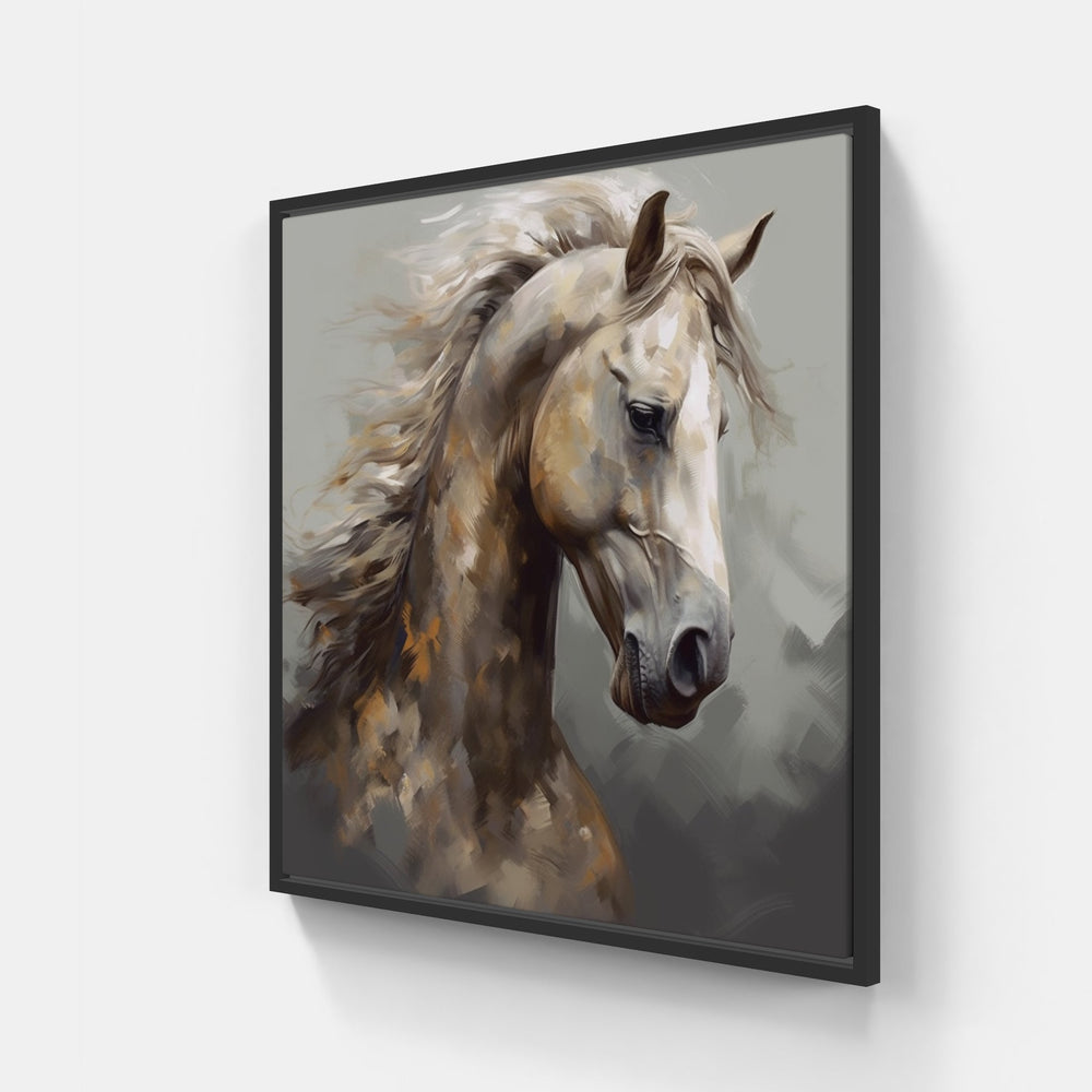 Powerful Horse Stance-Canvas-artwall-20x20 cm-Black-Artwall