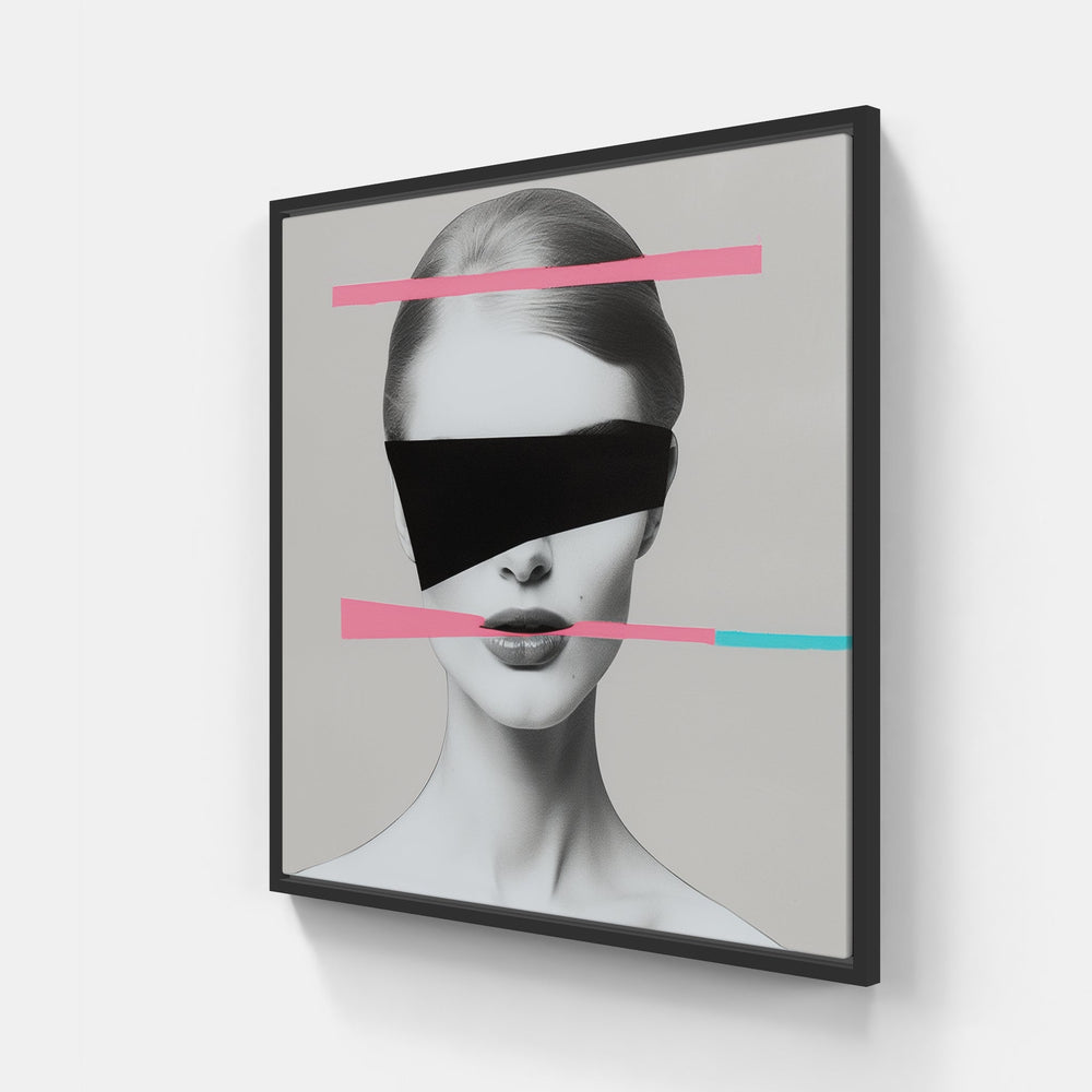 Ethereal Collage Dreams-Canvas-artwall-20x20 cm-Black-Artwall