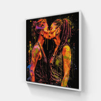 Sweet Emotion Devotion Kiss-Canvas-artwall-20x20 cm-White-Artwall