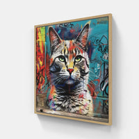 Cat is playing-Canvas-artwall-20x20 cm-Wood-Artwall