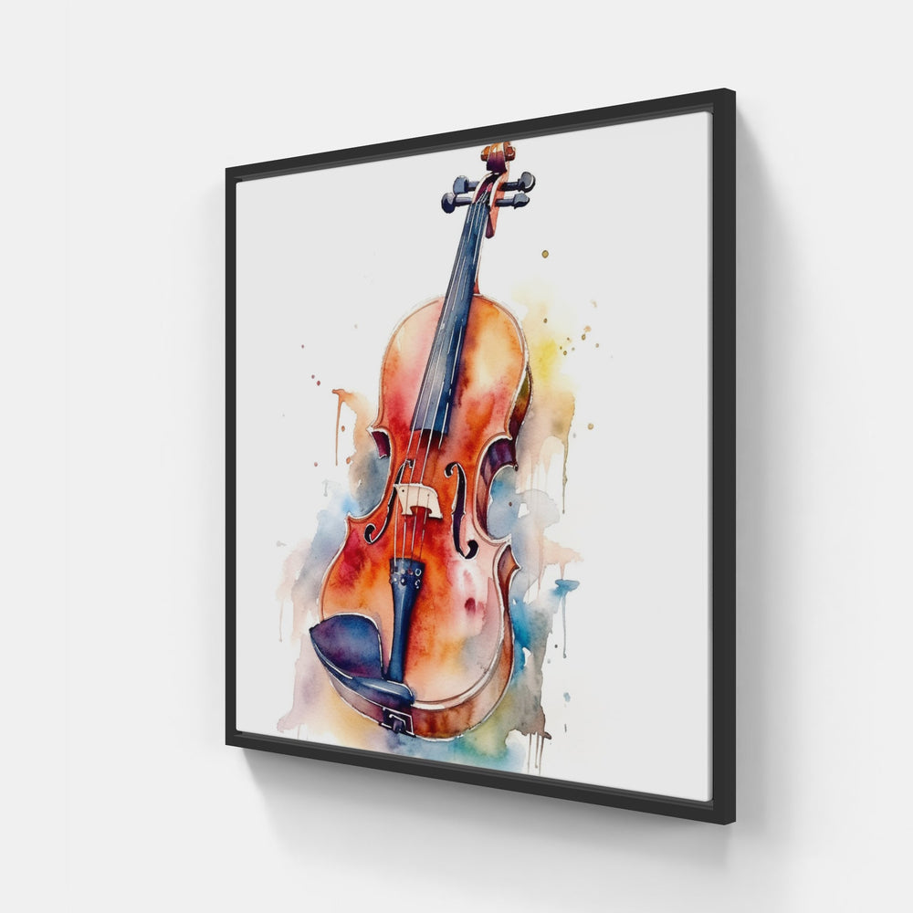 Serene Violin Melody-Canvas-artwall-20x20 cm-Black-Artwall