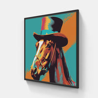 Gentle Horse Nuzzle-Canvas-artwall-20x20 cm-Black-Artwall