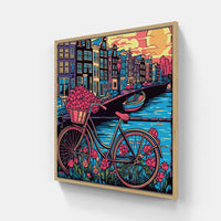 Biking Through Amsterdam-Canvas-artwall-Artwall