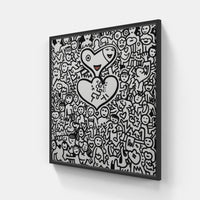 Doodle in dreamland-Canvas-artwall-20x20 cm-Black-Artwall