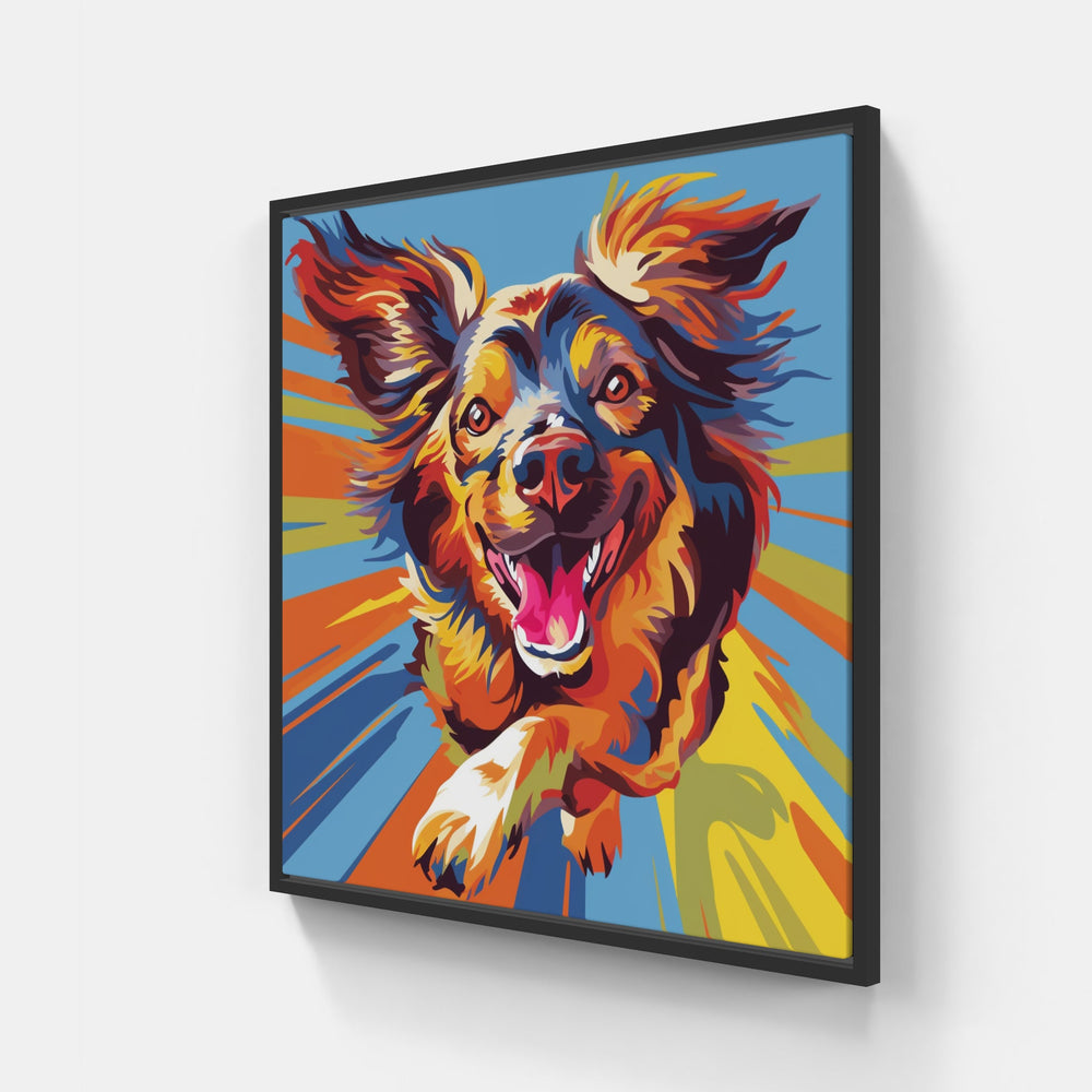 Dog bark roam joy-Canvas-artwall-20x20 cm-Black-Artwall