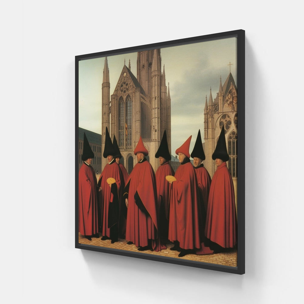 Van Eyck's Renaissance Magic-Canvas-artwall-20x20 cm-Black-Artwall