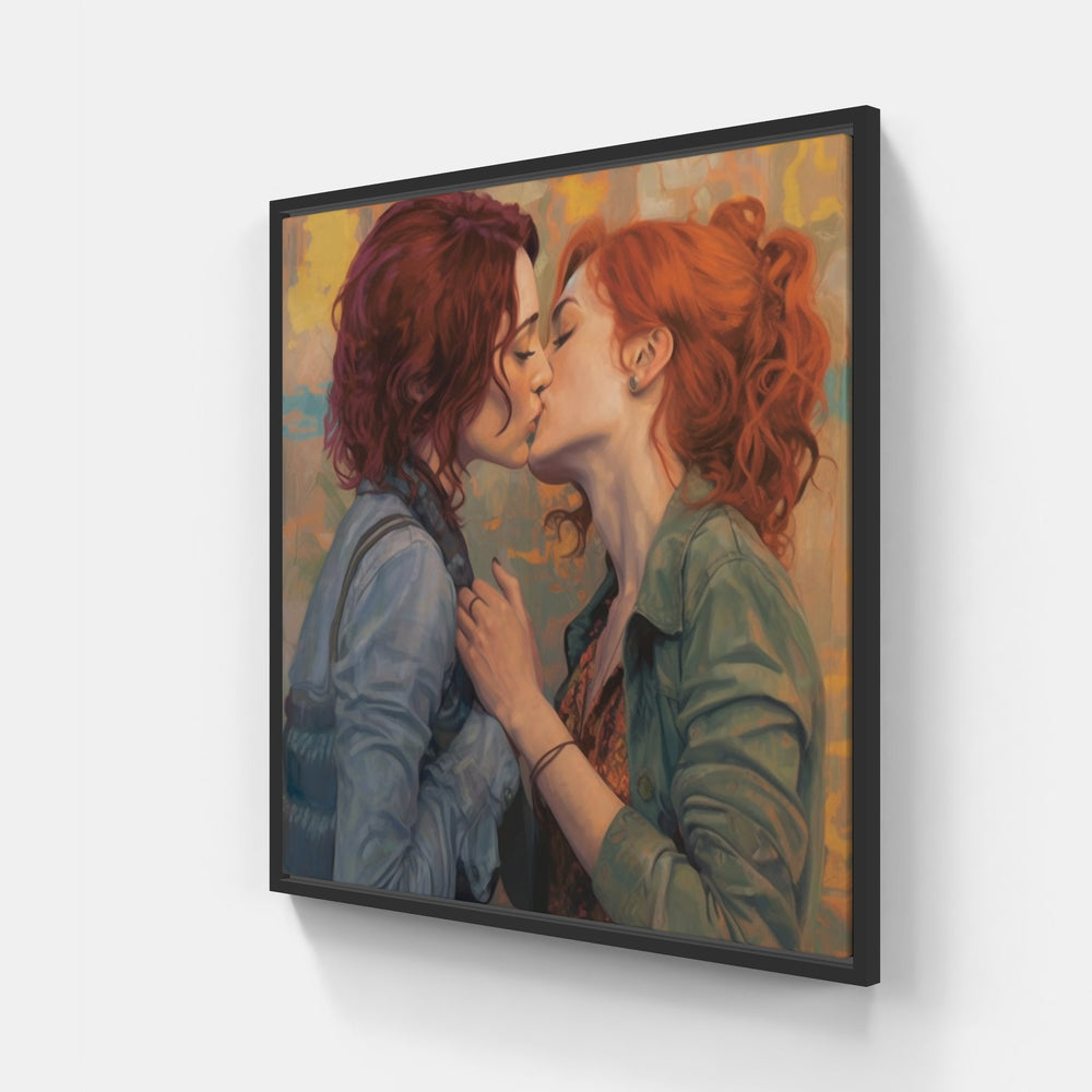 Blissful Emotion Connection Love-Canvas-artwall-20x20 cm-Black-Artwall