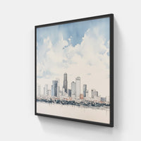 Majestic Urban Skyline-Canvas-artwall-20x20 cm-Black-Artwall