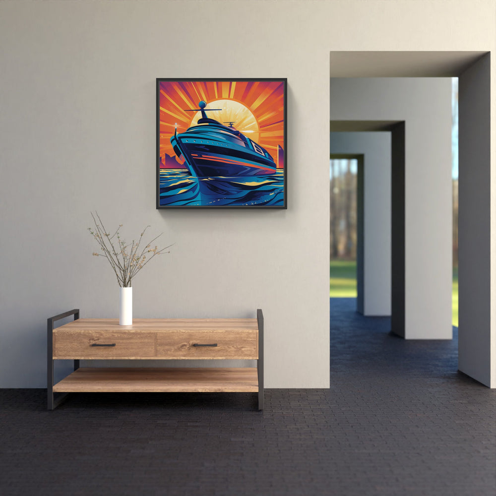 Tranquil Waters Graceful Boat-Canvas-artwall-Artwall