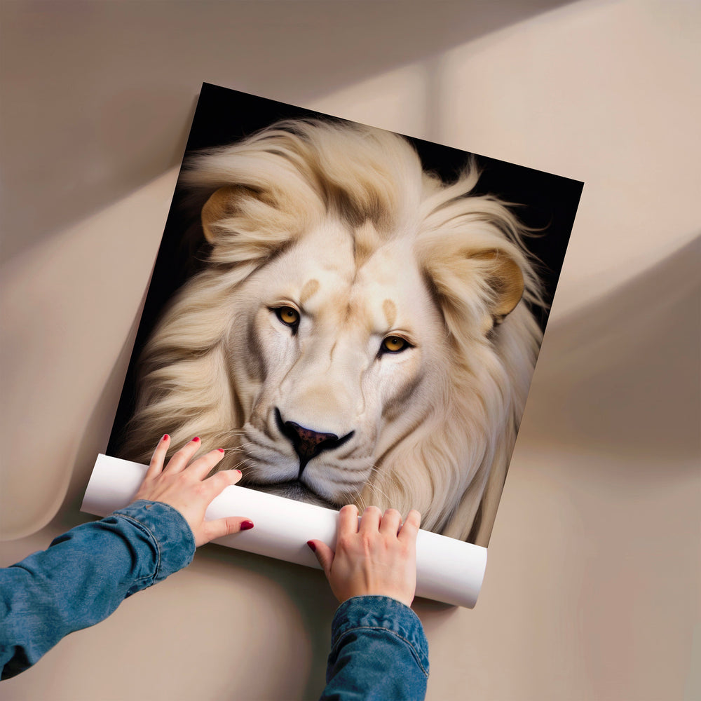 L'impression présentée en poster, sans encadrement, sur un mur neutre.