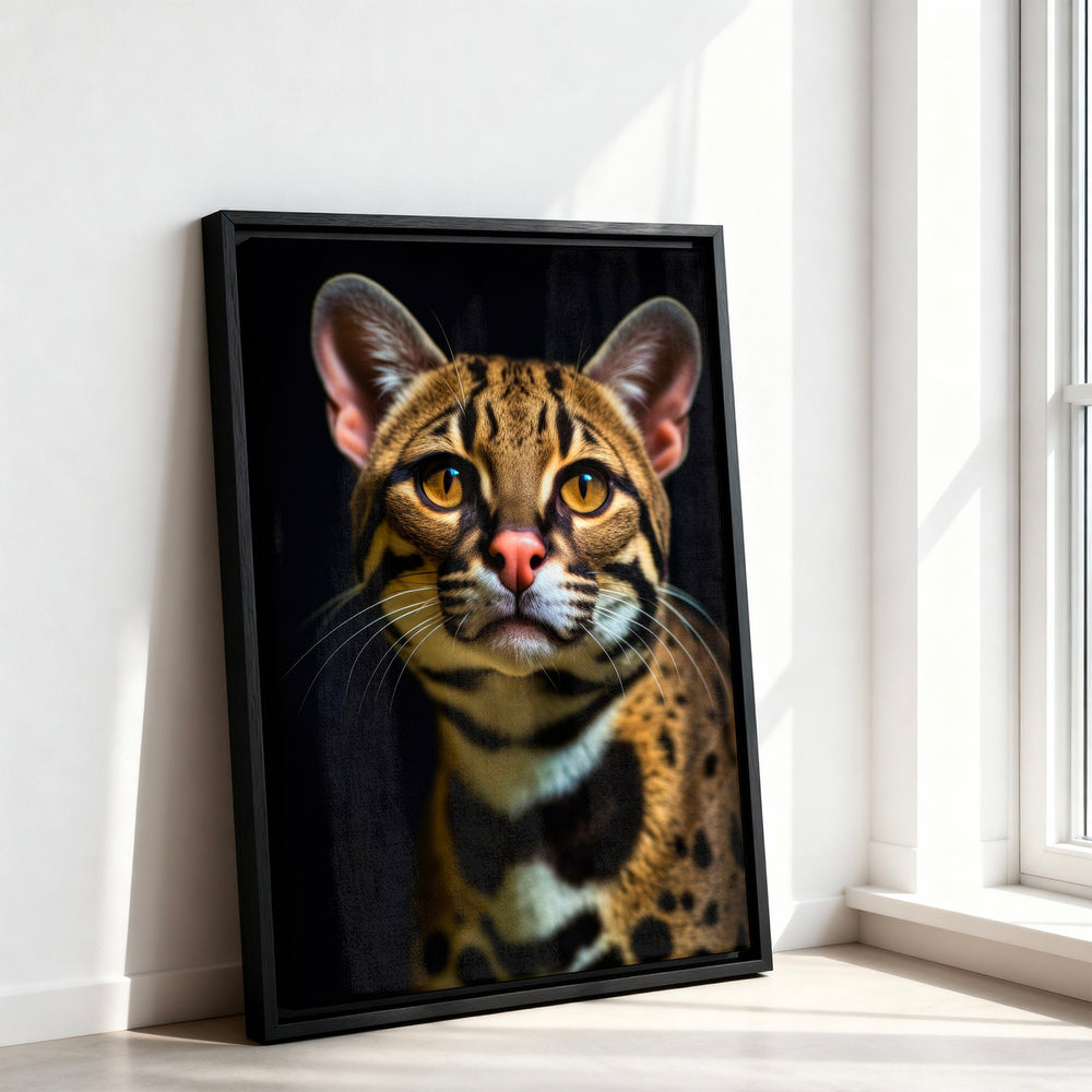 Le tableau accroché en situation dans un intérieur meublé.