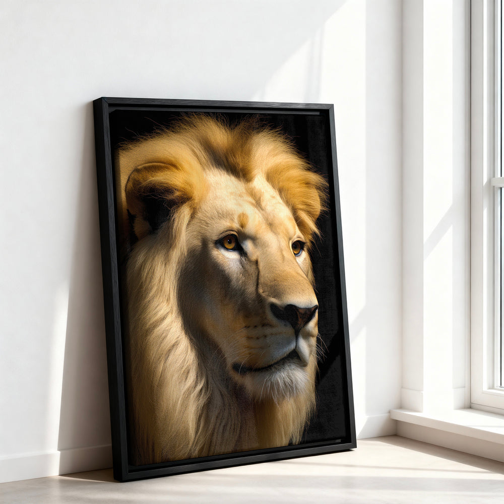 Le tableau accroché en situation dans un intérieur meublé.