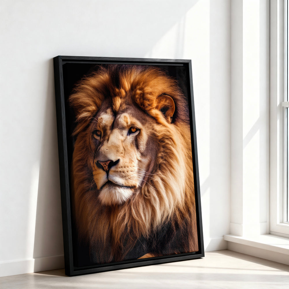 Le tableau accroché en situation dans un intérieur meublé.