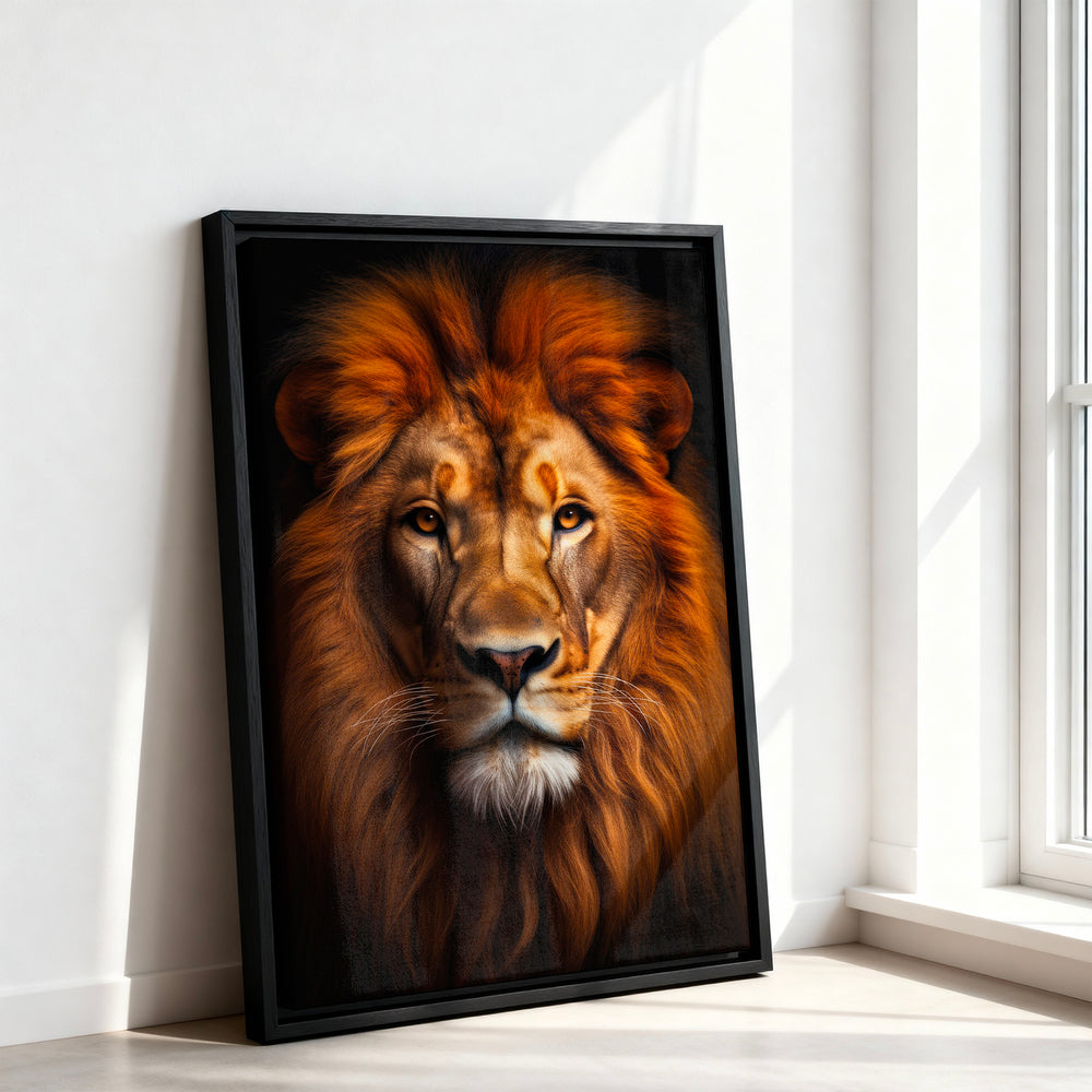 Le tableau accroché en situation dans un intérieur meublé.