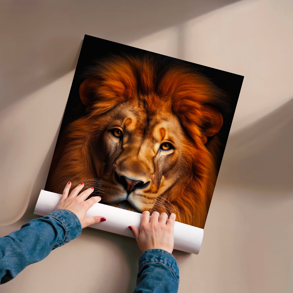 L'impression présentée en poster, sans encadrement, sur un mur neutre.
