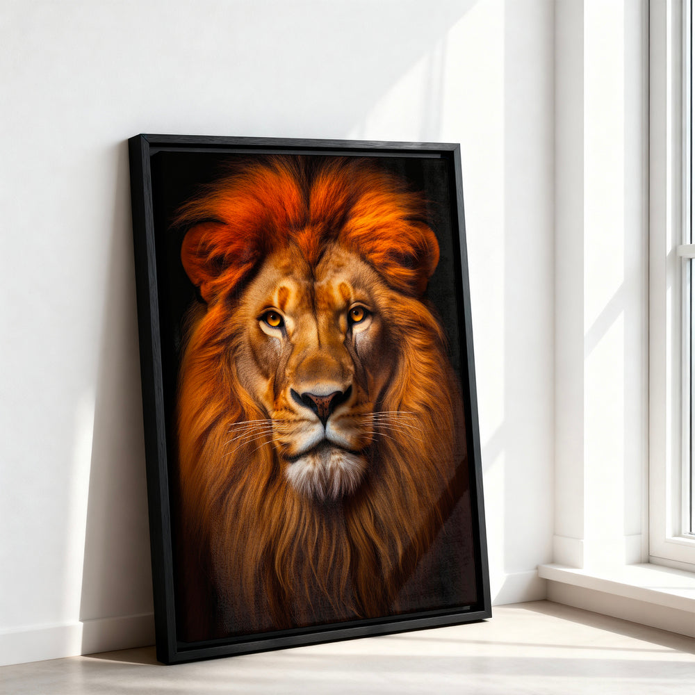 Le tableau accroché en situation dans un intérieur meublé.