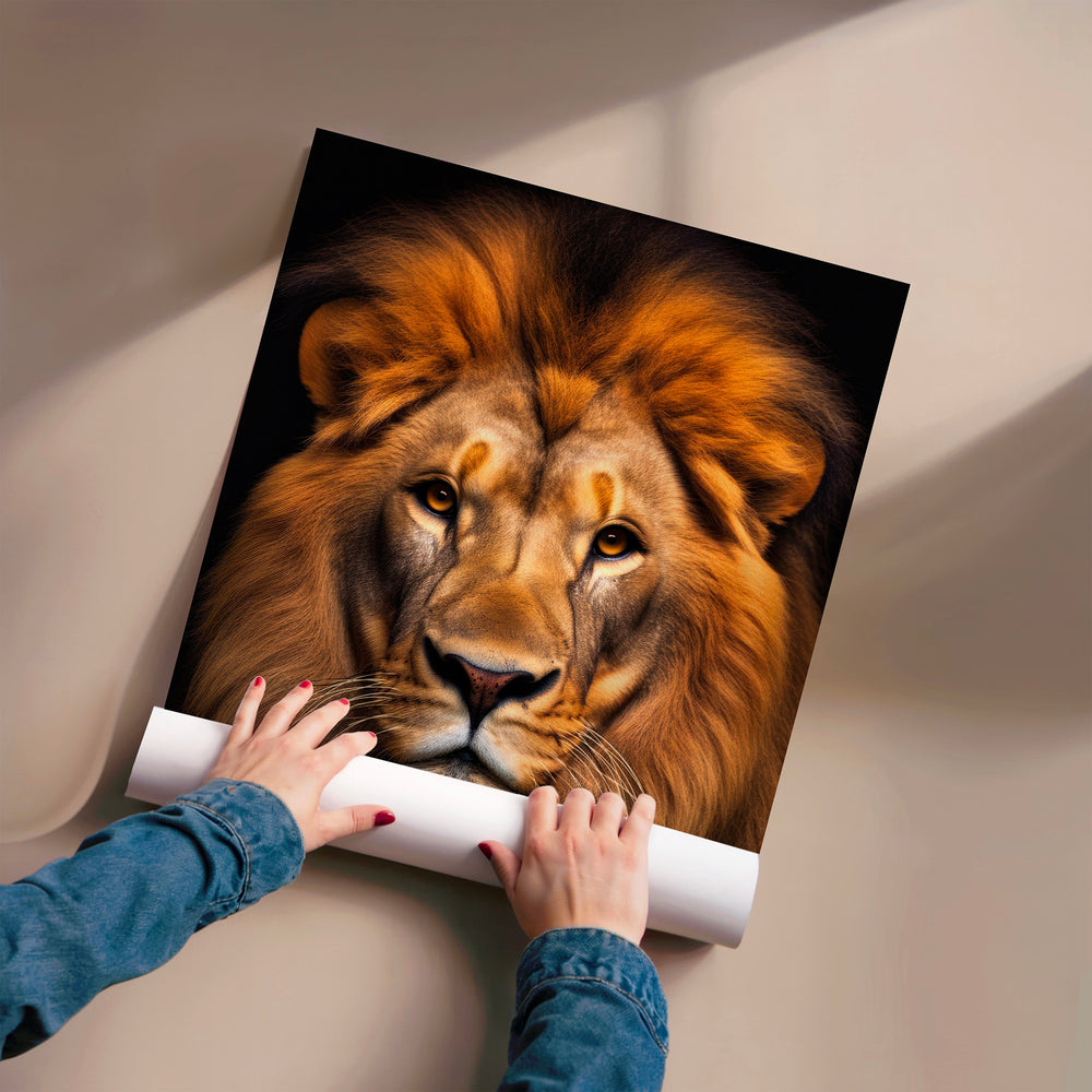 L'impression présentée en poster, sans encadrement, sur un mur neutre.