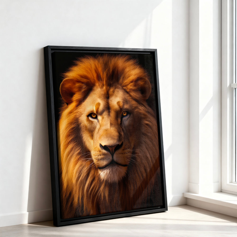 Le tableau accroché en situation dans un intérieur meublé.