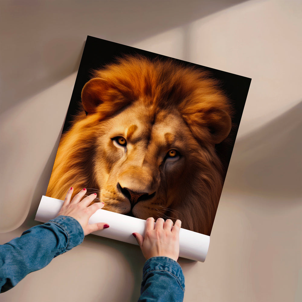 L'impression présentée en poster, sans encadrement, sur un mur neutre.