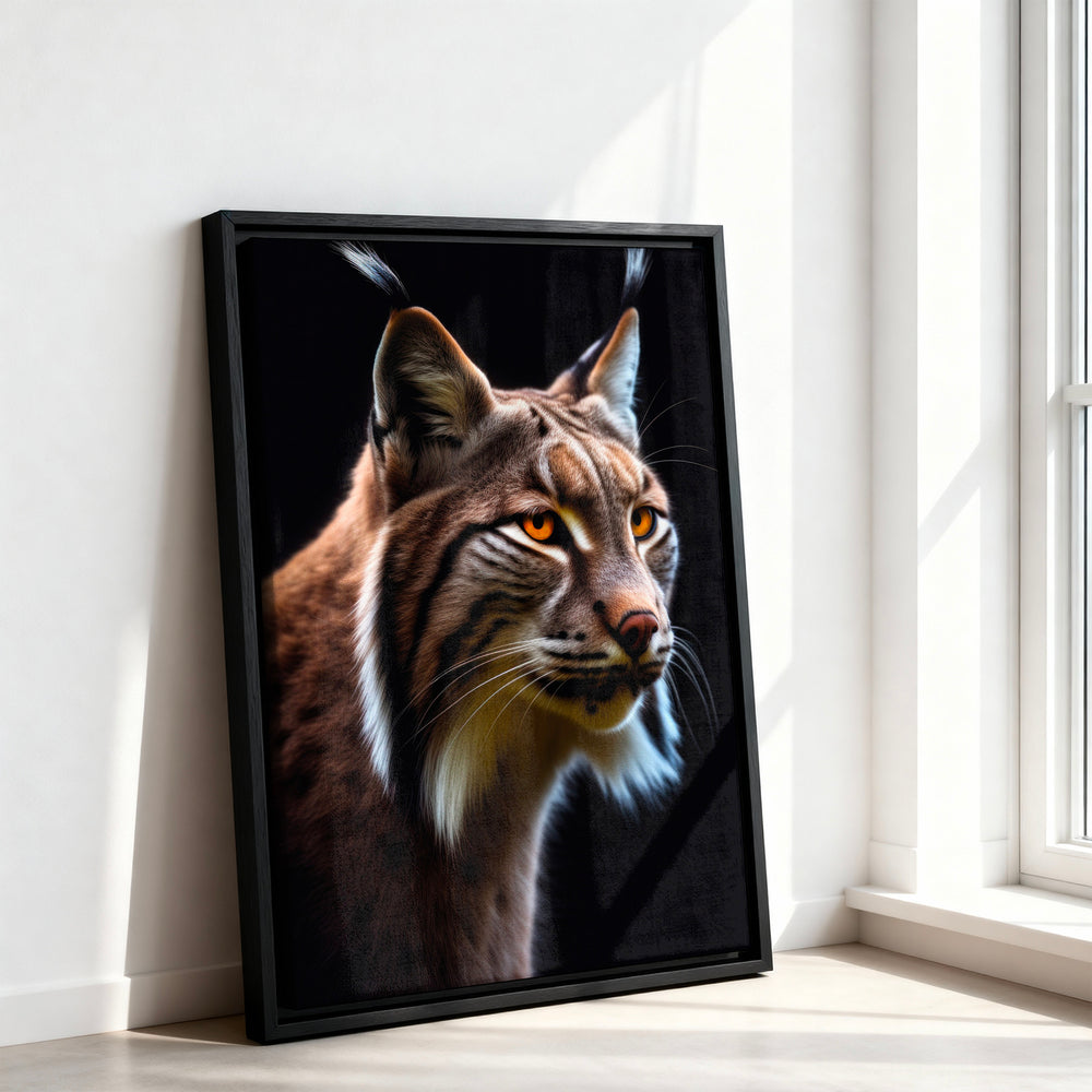 Le tableau accroché en situation dans un intérieur meublé.