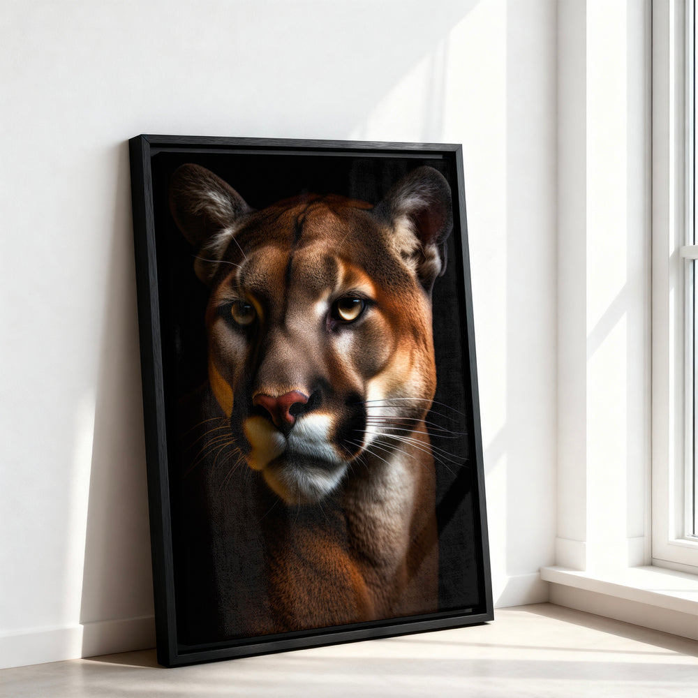 Le tableau accroché en situation dans un intérieur meublé.