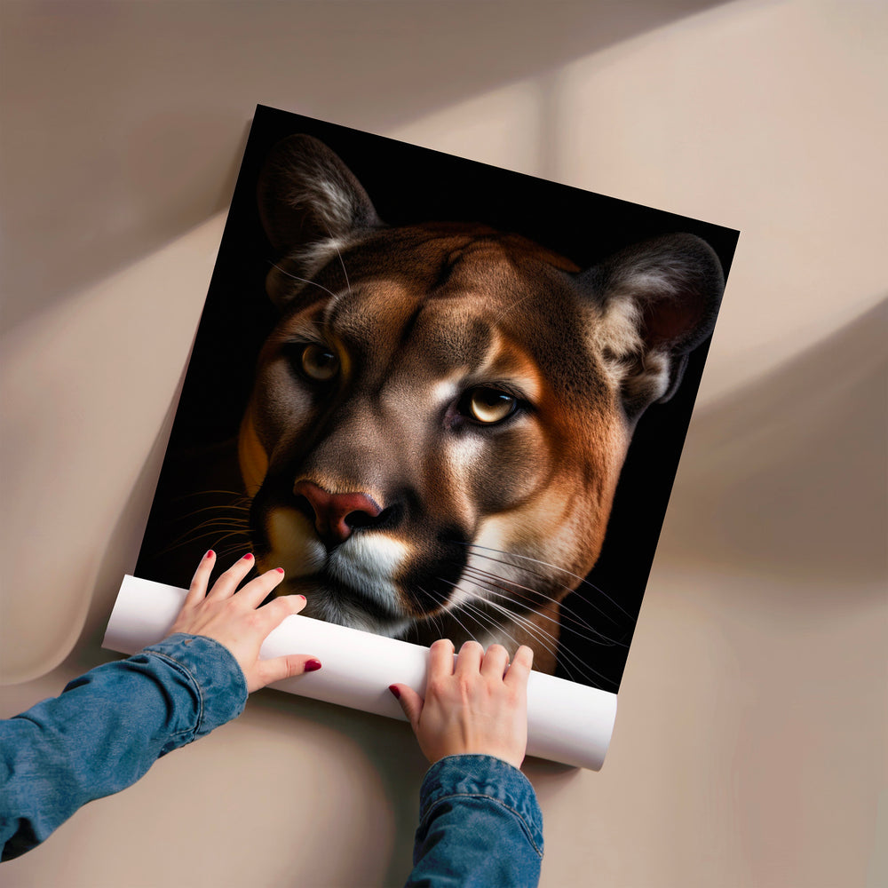 L'impression présentée en poster, sans encadrement, sur un mur neutre.