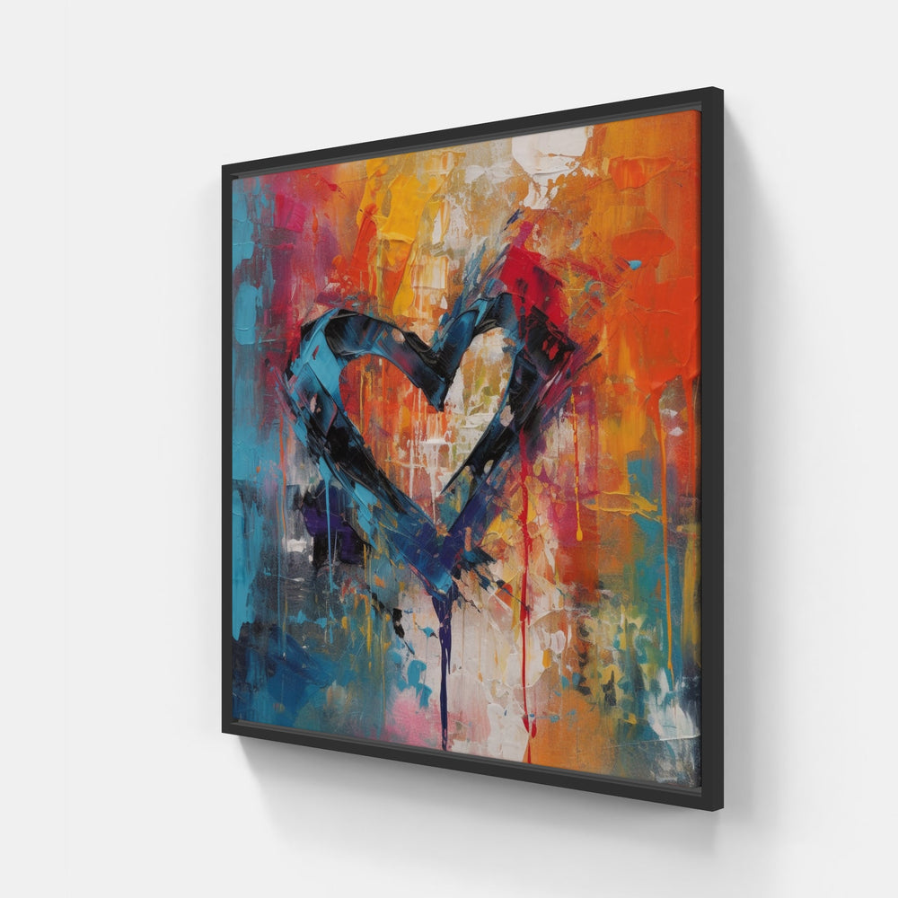 Sweetheart's Tender Embrace-Canvas-artwall-20x20 cm-Black-Artwall