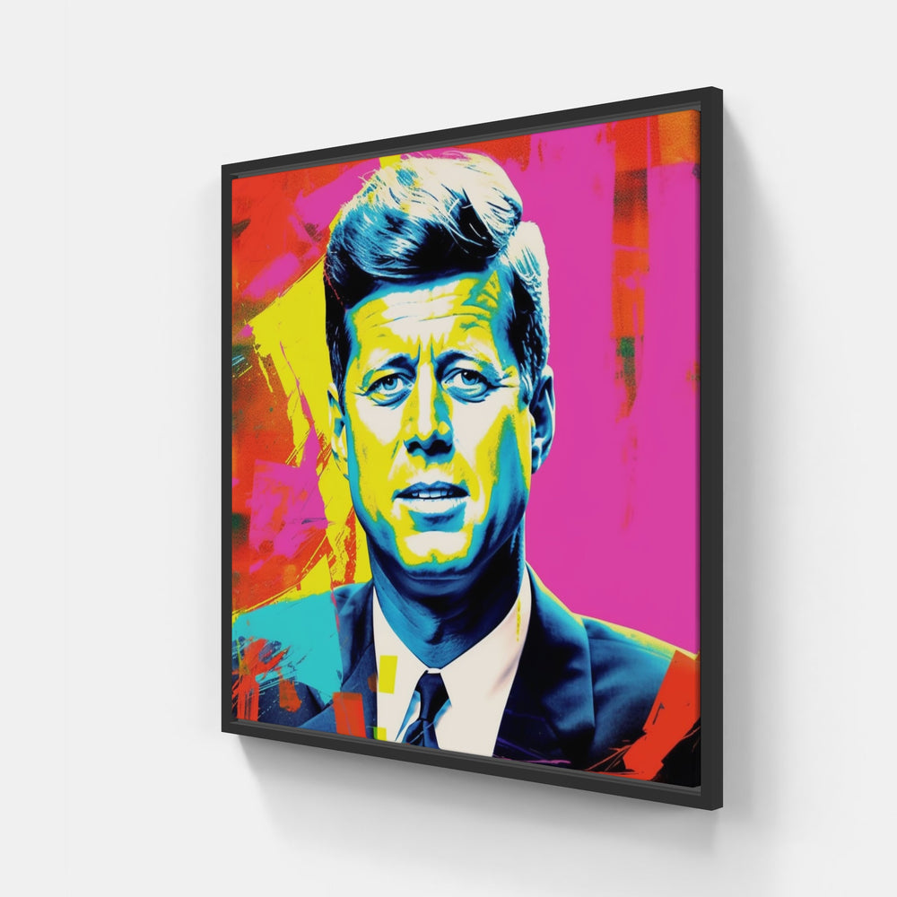 John Kennedy-Canvas-artwall-20x20 cm-Black-Artwall