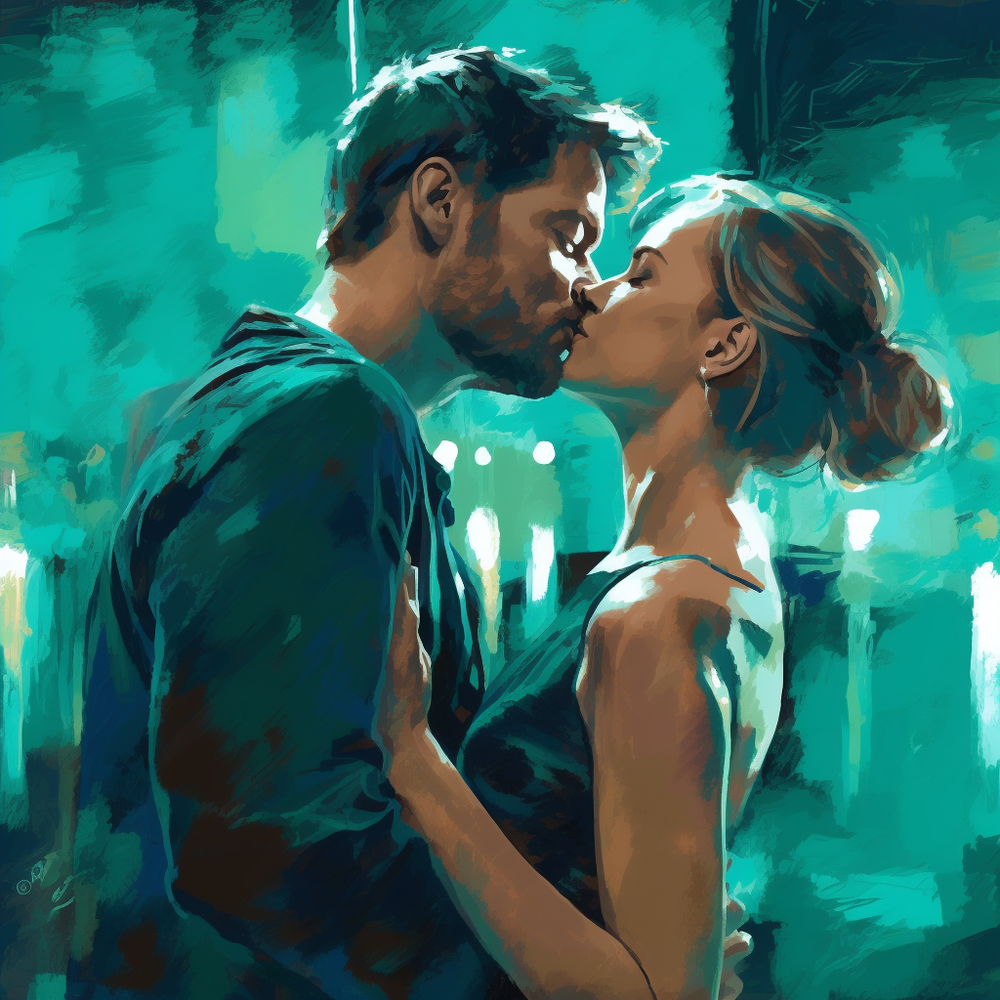 Blissful Affection Embrace-Canvas-artwall-Artwall