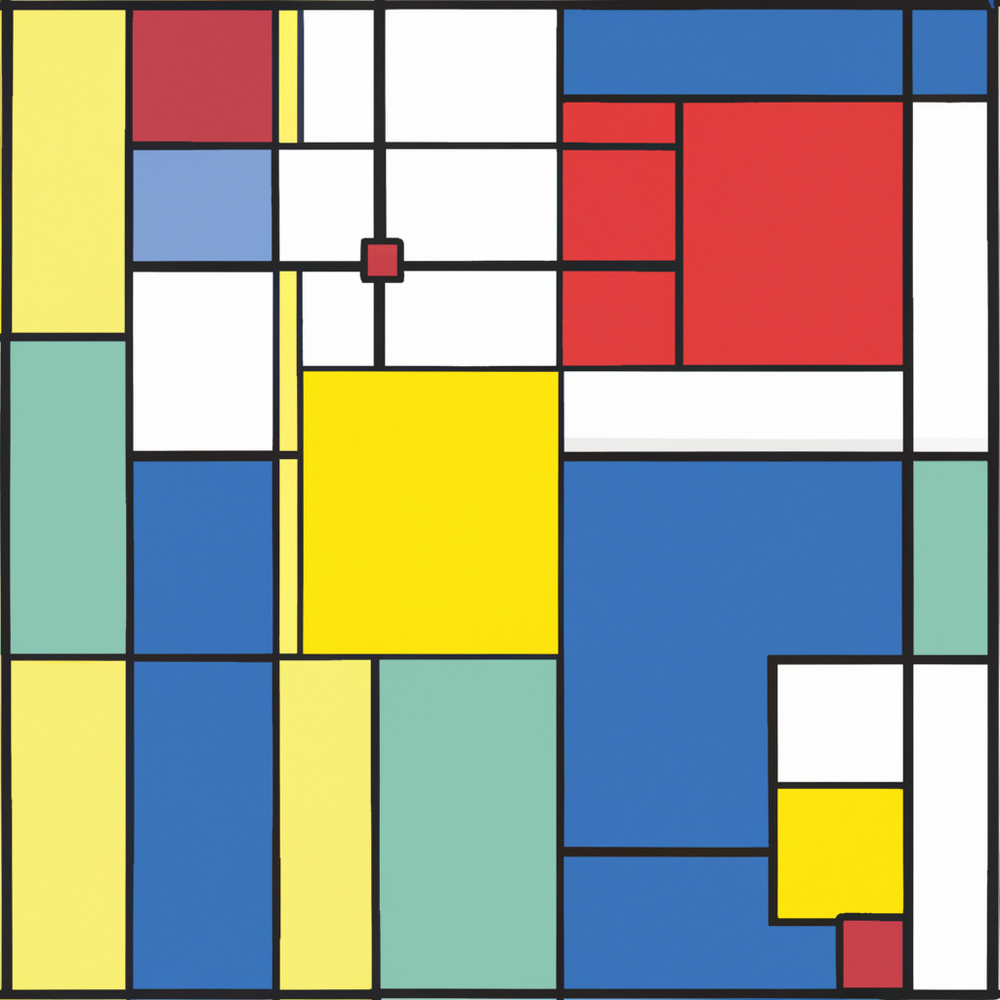 Mondrian mosaic dreams-Canvas-artwall-Artwall