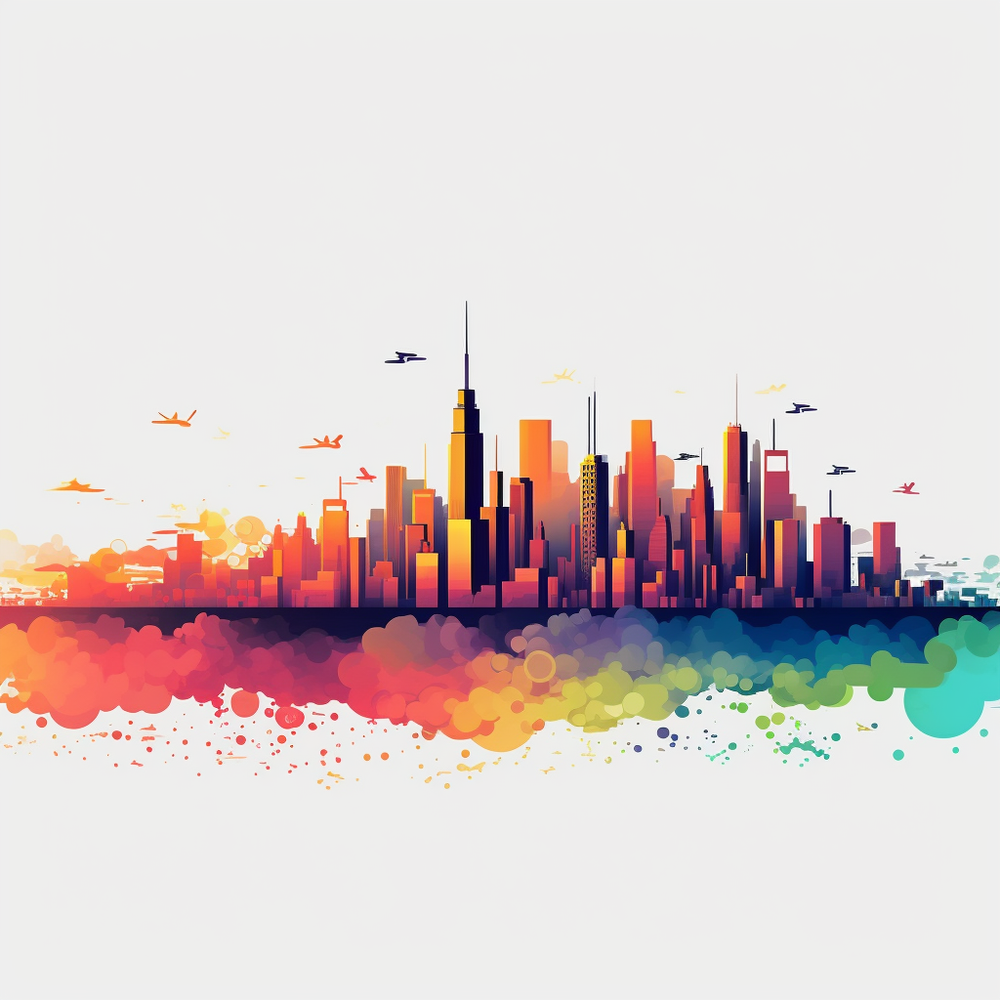 Vibrant City Skyline-Canvas-artwall-Artwall