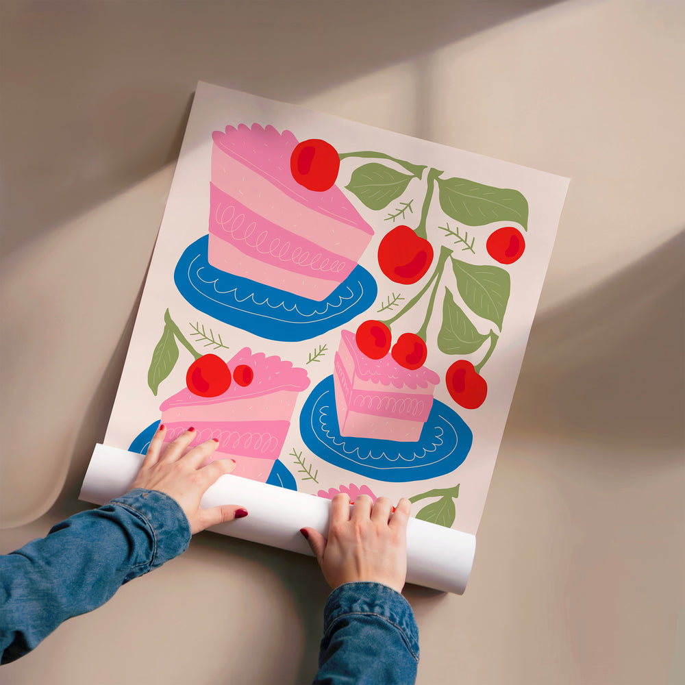 L'impression présentée en poster, sans encadrement, sur un mur neutre.