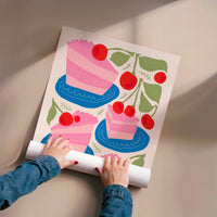 L'impression présentée en poster, sans encadrement, sur un mur neutre.