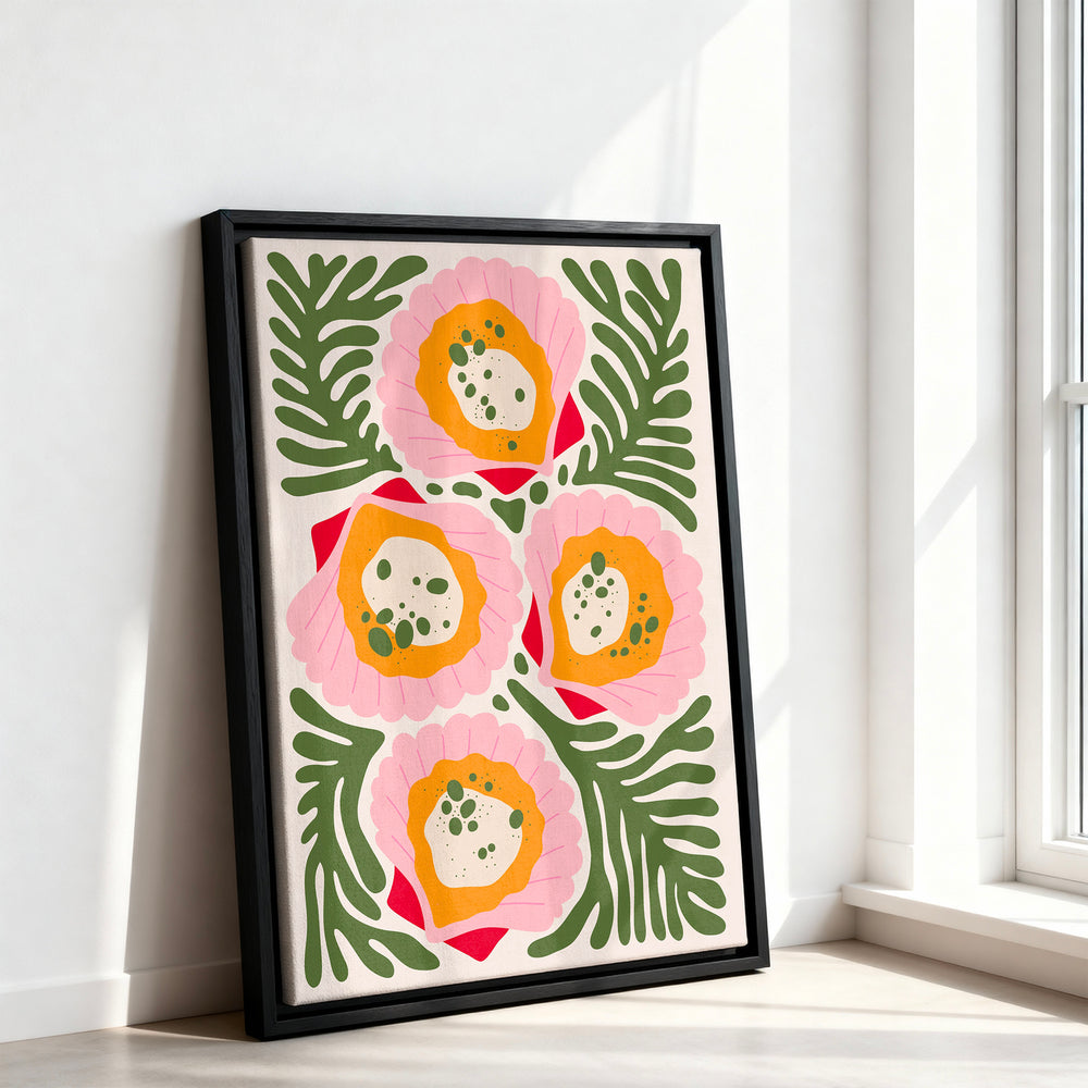 Le tableau accroché en situation dans un intérieur meublé.