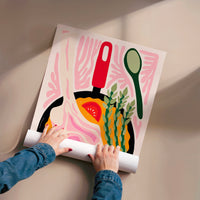 L'impression présentée en poster, sans encadrement, sur un mur neutre.