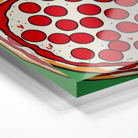 Gros plan de la matière : le tirage sous verre acrylique, tranche transparente visible.