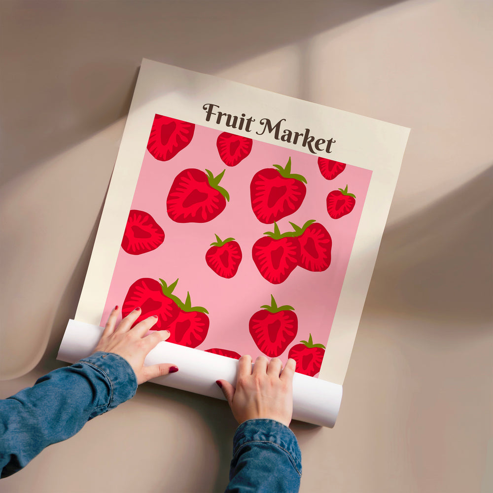 L'impression présentée en poster, sans encadrement, sur un mur neutre.