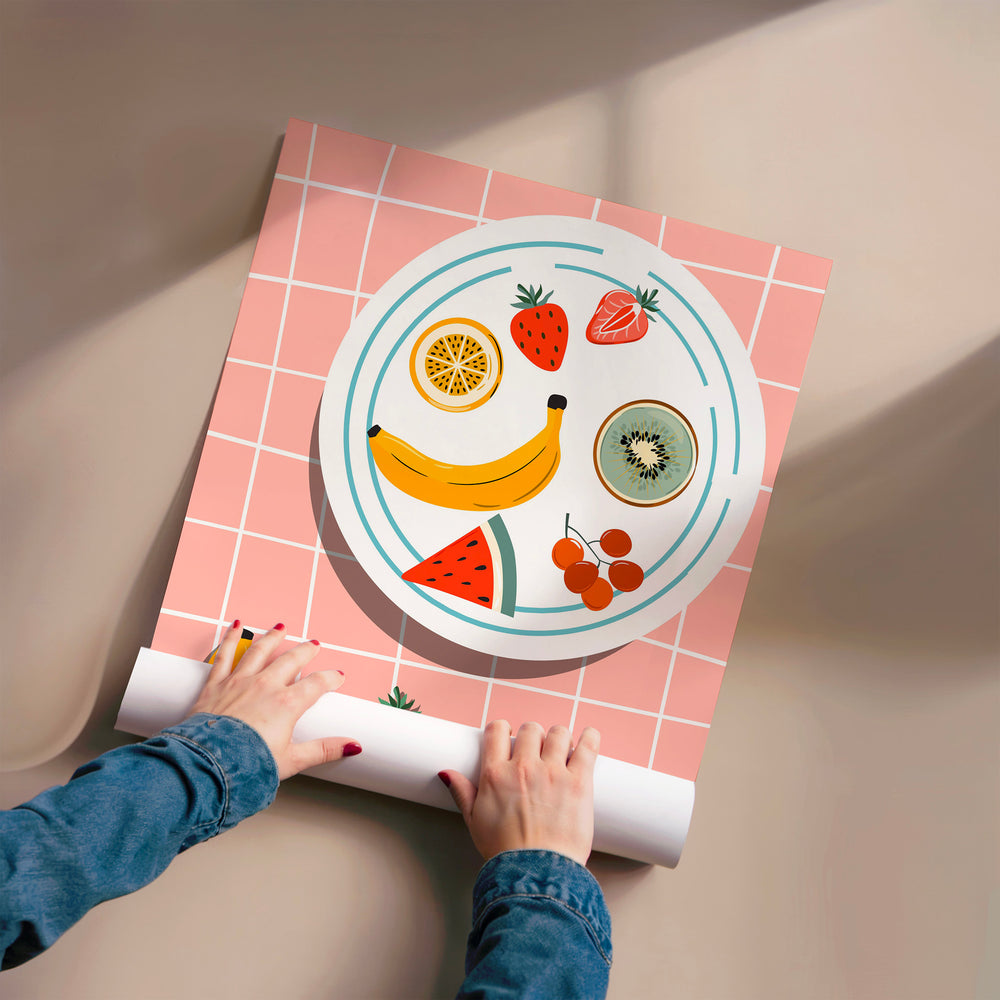 L'impression présentée en poster, sans encadrement, sur un mur neutre.